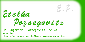 etelka pozsegovits business card